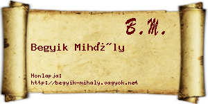 Begyik Mihály névjegykártya