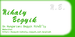 mihaly begyik business card